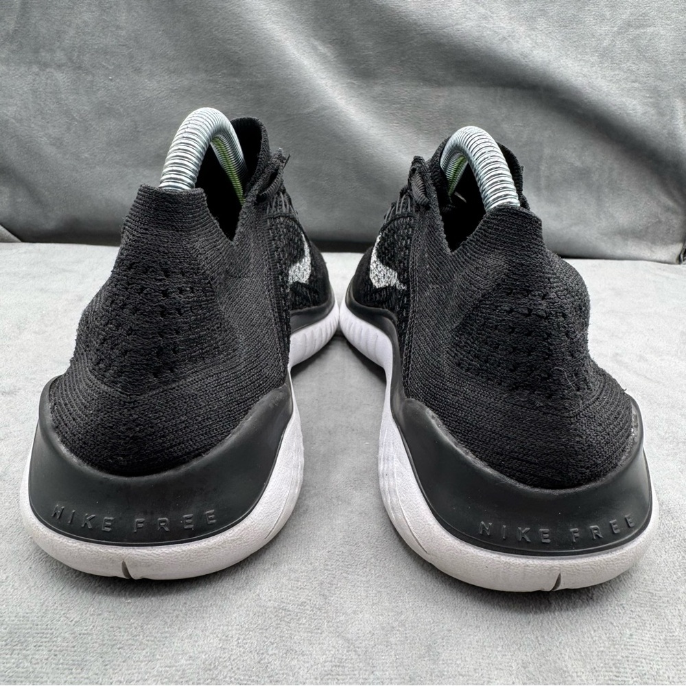 Nike Free RN Flyknit 2018 Running Shoes Men’s Size 9.5 Black White Athletic - Picture 10 of 14